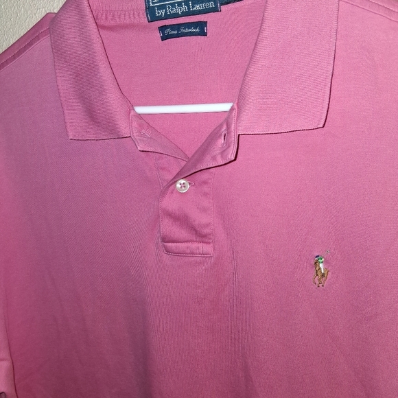 Polo Ralph Lauren Classic Fit Soft Pima Interlock Polo Top Pink L - Picture 3 of 6